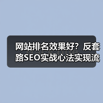 网站排名效果好？反套路SEO实战心法实现流量暴涨287%